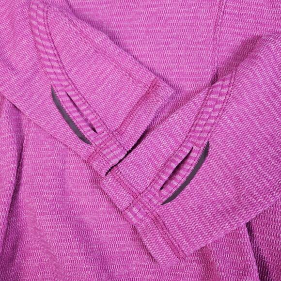 Lululemon Base Runner Long Sleeve Mini Check Pique Raspberry Womens Small 6 - Picture 7 of 8